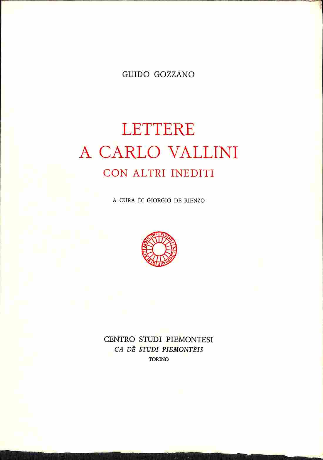 Lettere a Carlo Vallini con altri inediti